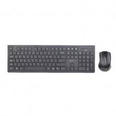 Kit tastatura si mouse Gembird KBS-WCH-01Slim Wireless Desktop Set Black foto