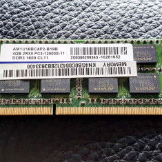 Memorie Laptop Adata 4GB 1600Mhz PC3 1.5V AM1U16BC4P2 CL11