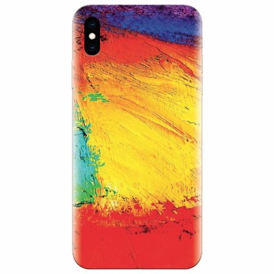 Husa silicon pentru Apple Iphone XS Max, Colorful Dry Paint Strokes Texture foto
