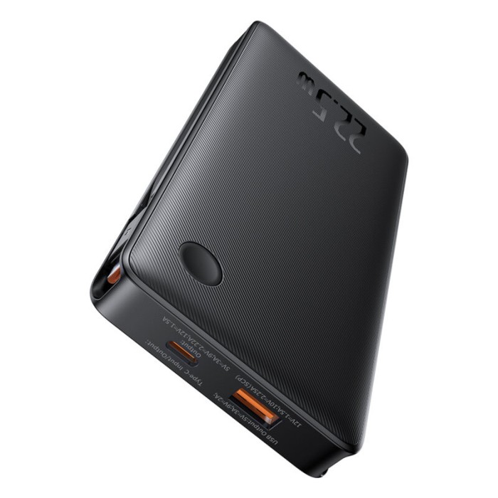 POWER BANK Baseus Airpow lite, 10000mAh, 22.5W, 1 x USB; 1 cablu x USB Type-C, 1 cablu x Iphone Lightning, total 3A, negru, &amp;quot;P10067501123-00&amp;quot