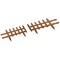 Gard de gradina decorativ, din lemn, maro, set 12 buc, 60x34 cm