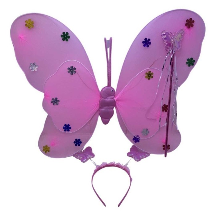 Set aripi fluturas roz