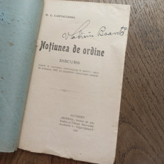 M.G.CANTACUZINO-- NOTIUNEA DE ORDINE ,Discurs 1907