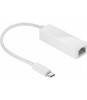 Adaptor retea GIGABIT 10/100/1000MBS RJ45 mama - USB C tata 0.2m alb Goobay