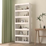 VidaXL Bibliotecă/Separator cameră, alb, 80x30x199,5 cm lemn masiv pin