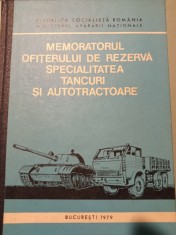 MEMORATORUL OFIȚERULUI DE REZERVA SPECIALITATEA TANCURI SI AUTOTRACTOARE, 1979