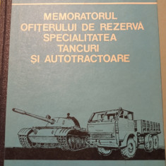 MEMORATORUL OFIȚERULUI DE REZERVA SPECIALITATEA TANCURI SI AUTOTRACTOARE, 1979