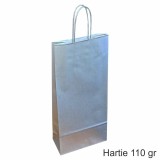 Pungi hartie ARGINTII 2 sticle vin, 18x39x8 cm, set 30 buc