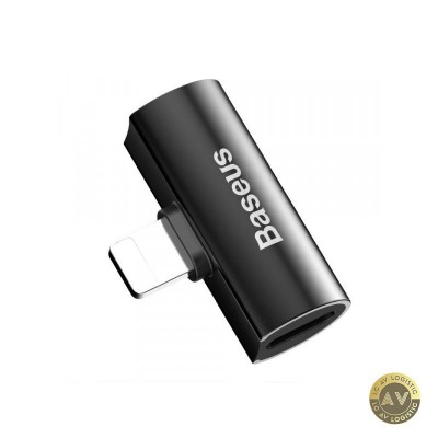 Adaptor Audio Lightning - Lightning Baseus Negru CAL46-01 foto