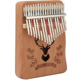 Kalimba 17 Note, Instrument Muzical Lemn Mahon, Pian Deget, Terapie Muzicala, Sunet Clar Melodios, 13.5x18.5cm