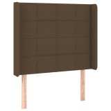 Cumpara ieftin Tablie de pat cu aripioare maro inchis 93x16x118/128 cm textil