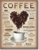 Placa metalica - Heart Coffee - 30x40 cm