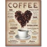 Placa metalica - Heart Coffee - 30x40 cm