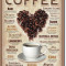 Placa metalica - Heart Coffee - 30x40 cm