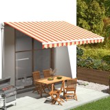 VidaXL P&acirc;nză de rezervă copertină, galben și portocaliu, 4,5x3 m