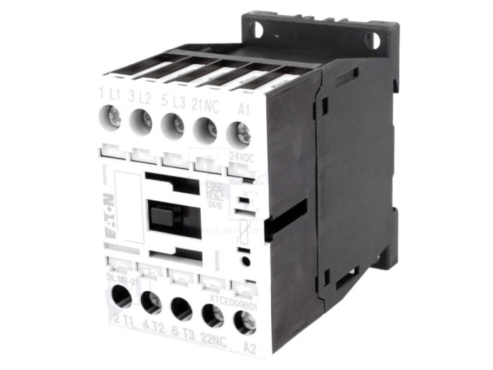Contactor 3P 24VDC 9A NO NC