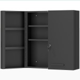 kleankin Dulap medical, dulap &icirc;nchis pentru medicamente cu 2 uși și 6 rafturi, Negru | Aosom Romania