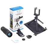 Cumpara ieftin Set telescop obiectiv zoom 18x si trepied Apexel APL-T18Z, prindere filet 17mm, pentru Smartphone iPhone, Samsung