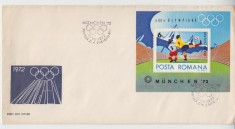 C12 - FDC Romania - Jocurile olimpice de vara - Munchen - colita - LP798 - 1972