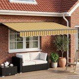 vidaXL Marchiza electrica retractabila galben gri 3 x 2,5 m rezistenta cadru otel aluminiu