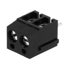 Regleta 2 contacte de conexiuni placa PCB in unghi 90 5mm 2 piste max.2.5mm2 negru DEGSON ELECTRONICS DG300-5.0-02P-13-00AH