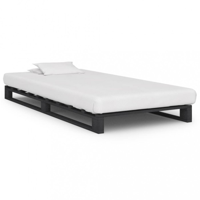 Gossi cadru de pat din paleti, gri, 100 x 200 cm, lemn masiv de pin