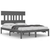 Cumpara ieftin Cadru de pat, gri, 200x200 cm, lemn masiv