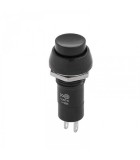 Intrerupator OFF-ON negru prin apasare cu retinere rotund 1A 230VAC, Oem