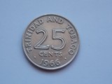 25 CENTS 1966 TRINIDAD TOBAGO, America Centrala si de Sud