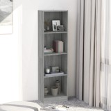 VidaXL Bibliotecă cu 4 niveluri gri sonoma 40x24x143 cm lemn compozit