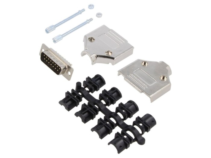 Conector D-Sub 15 pini tată pe cablu