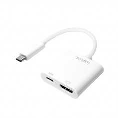 Adaptor USB 3.1 Typ C (T) - HDMI (M), 1x USB 3.1 Typ C (M) incarcare, Logilink UA0257