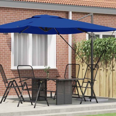 vidaXL Parasol Roma albastru 286 x 285 x 265 cm Poliester și Aluminiu 42003340 foto