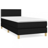 Cumpara ieftin Pat box spring cu saltea, negru, 80x200 cm, textil