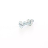 Surub cu cap inecat crestat, cu piulita, otel, zincat alb, M5 x 30 mm, 8 bucati