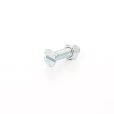 Surub cu cap inecat crestat, cu piulita, otel, zincat alb, M5 x 30 mm, 8 bucati