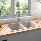 Chiuveta de bucătărie Bej 760x480x184 mm Granit