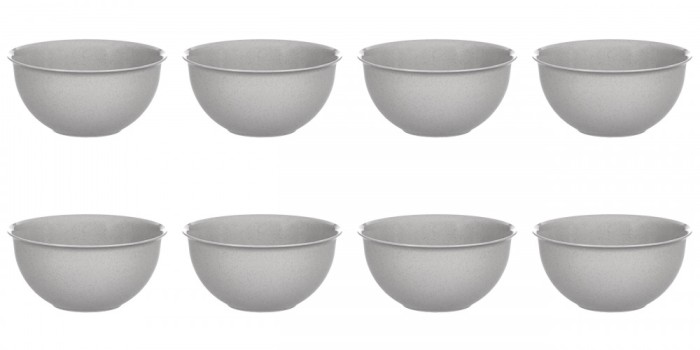 Set boluri, 8 piese, 3 L, Plastic, Gri