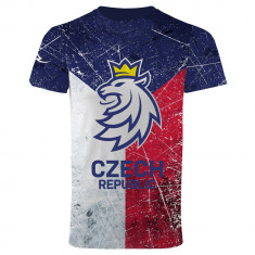 Echipa națională de hochei tricou de bărbați Czech Ice Hockey sub logo lion - XXL