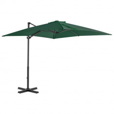 Umbrela suspendata cu stalp din aluminiu, verde, 250x250 cm GartenMobel Dekor