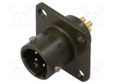 Conector circular soclu tată AMPHENOL PT/451 4 pini 7,5A 600V drept