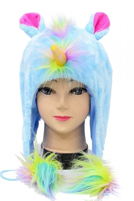 CAP14-4 Caciula cu model unicorn si puf