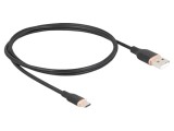 Cablu USB 2.0 A la C, 1m, aurit, negru, silicon, 3A