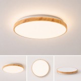 Plafonieră LED Woody Erste 68W, Diametru 590mm, Design Lemn Modern, 3CCT 3000K-6000K, Lampă Tavan Ideală pentru Living, Birou sau Dining Premium