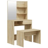 Set masuta de toaleta, stejar sonoma, 74,5x40x141 cm