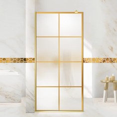 Paravan dus walk-in Aqua Roy Gold, model Mode auriu, sticla 8 mm mata, securizata anticalcar, 70x195 cm