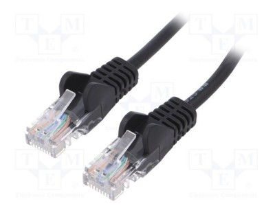 Patch cord U/UTP 5e 3m CCA PVC negru 27AWG Goobay foto