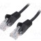 Patch cord U/UTP 5e 3m CCA PVC negru 27AWG Goobay