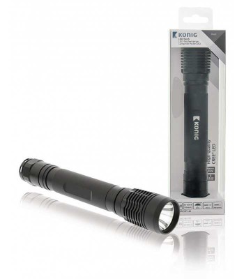 Lanterna cu carcasa din aluminiu neagra LED 10W Baterie tip C R14 Konig foto