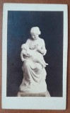 Fotografie tip CDV, sculptura Mama si copilul - Cauer